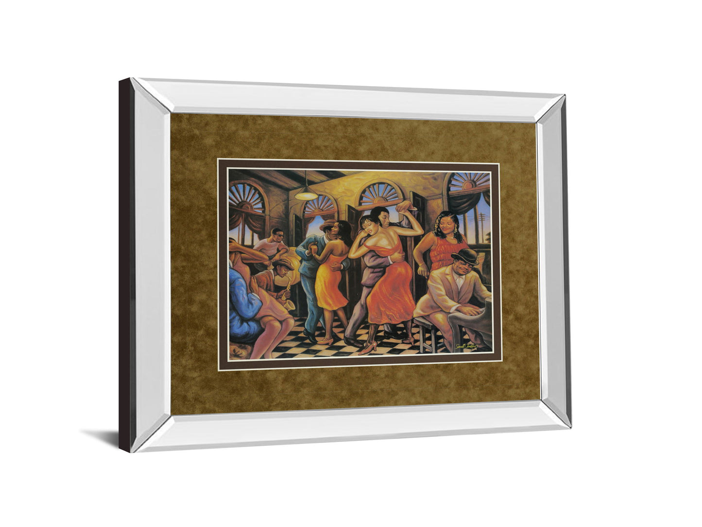 Roadhouse By Sarah Jenkins - Mirror Framed Print Wall Art - Light Brown