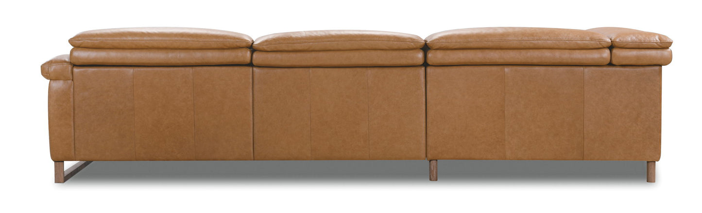MS - Jericho Five-Piece Power Reclining Sectional - Light Brown