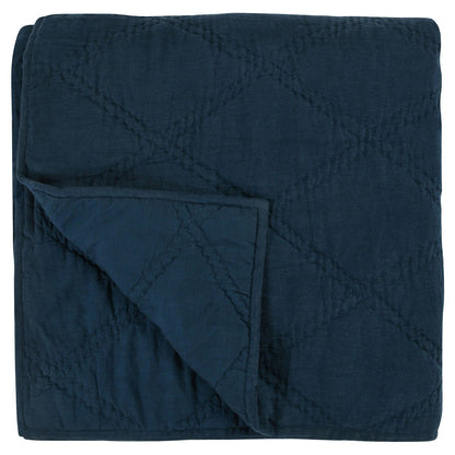 Caleb - Hand Stitched King Quilt - Midnight Blue