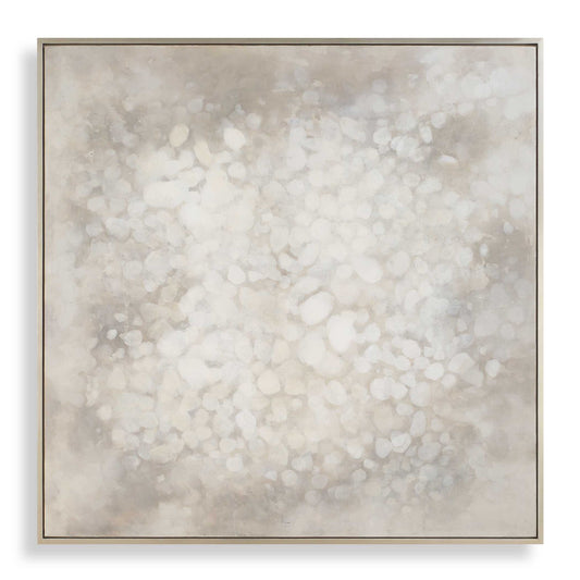 Out Of Focus - Framed Abstract Art - Gold / Gray / White / Woodtone