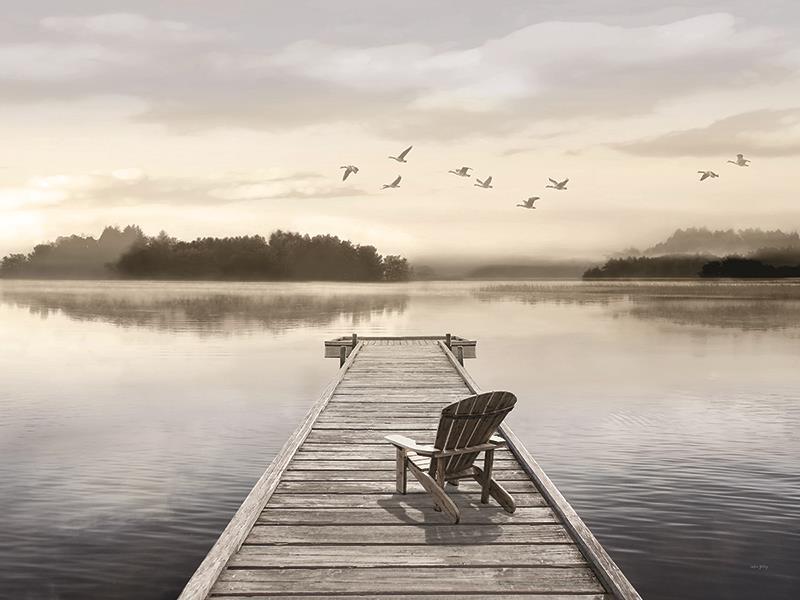 Peaceful Lake Day By Amber Sterling (Framed) - Gray