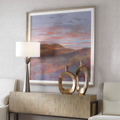Dawn On The Hills - Framed Print - Purple