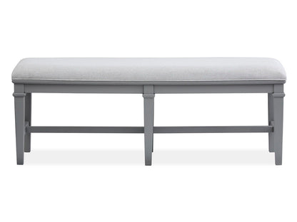 Charleston - Bench With Upholstered Seat - Harbor Gray