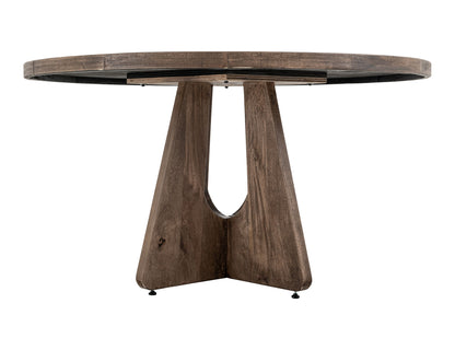 Natural Teca - 55" Round Table Top - Quartersawn Oak / Marooned Brown