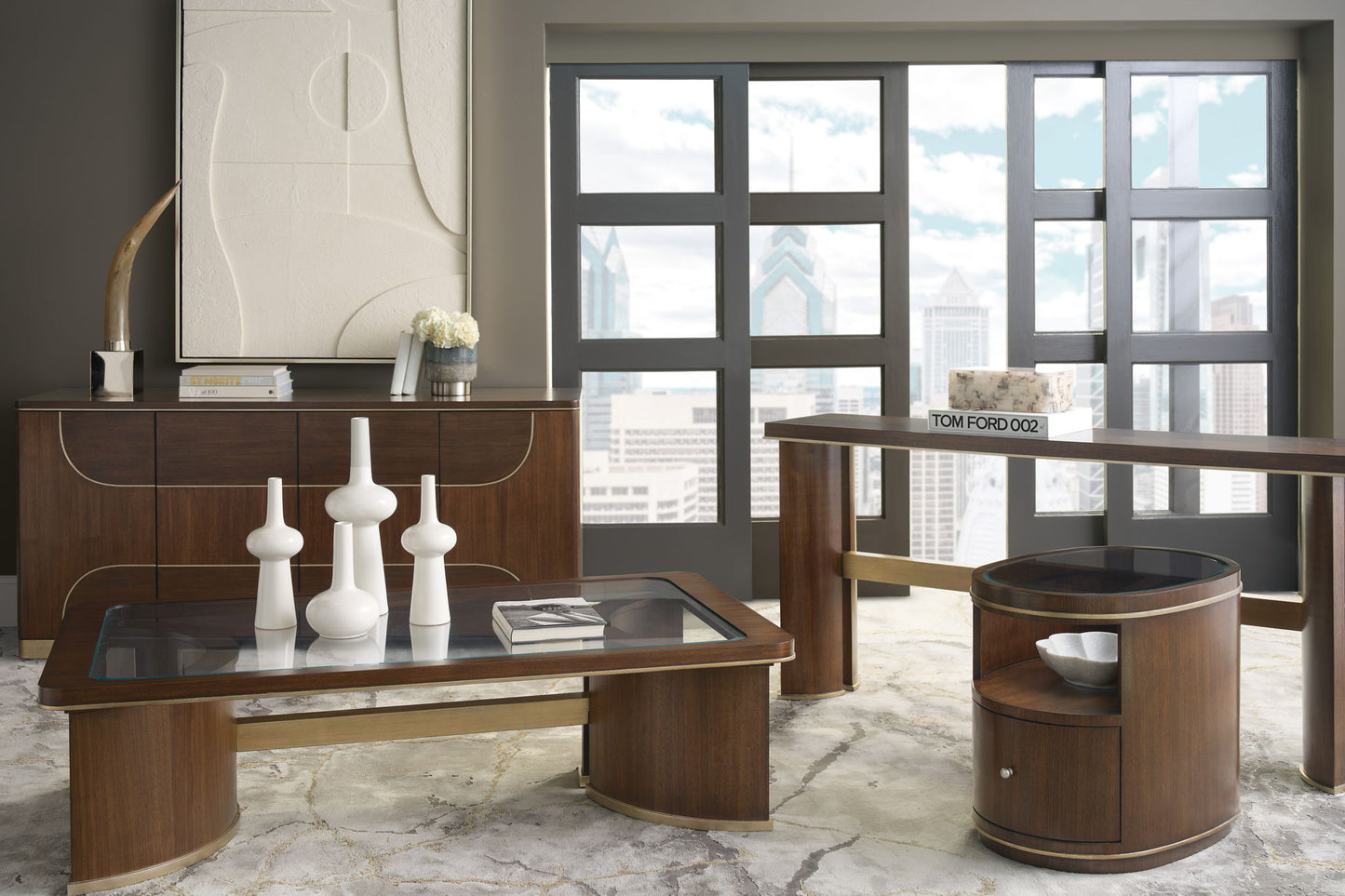 Melange - Contours Side Table - Dark Brown