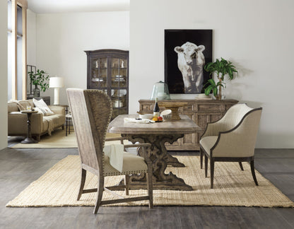 La Grange - Le Vieux 86" Double Pedestal Table With 2-18" Leaves - Light Brown