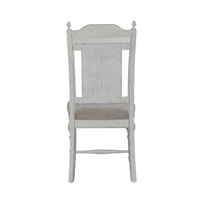 River Place - Panel Back Side Chair - Riverstone White & Tobacco