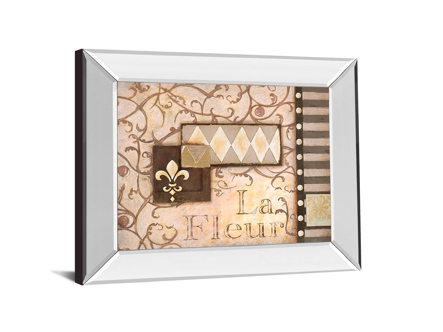 Golden Flourish - 22" x 26" Framed Wall Art - Beige