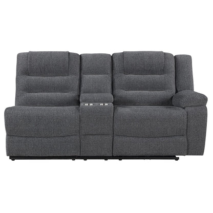 Redondo - RAF Console Loveseat With 1 Recliner Power - Dark Gray
