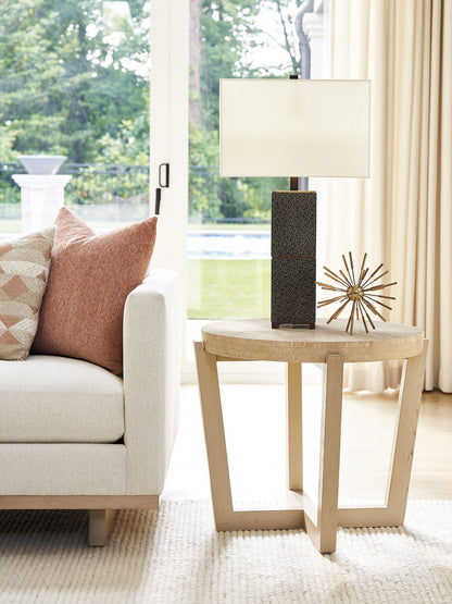 Sunset Key - Shasta Round Lamp Table - Beige