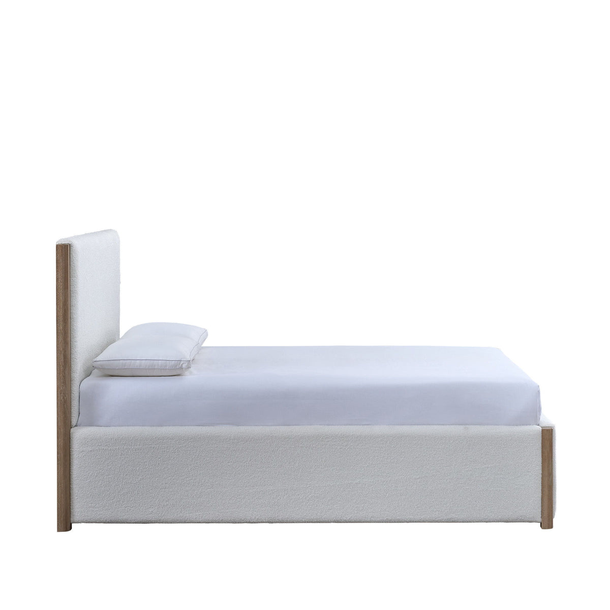 Anika - 6/0 California King Upholstered Footboard & Slats - White / Natural