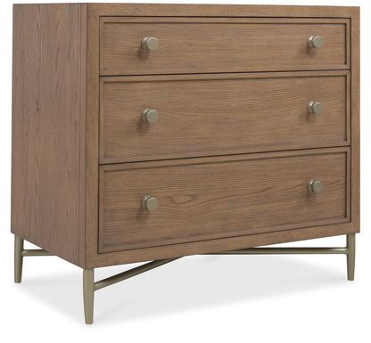 Sonnet - Three-Drawer Nightstand - Dark Gray
