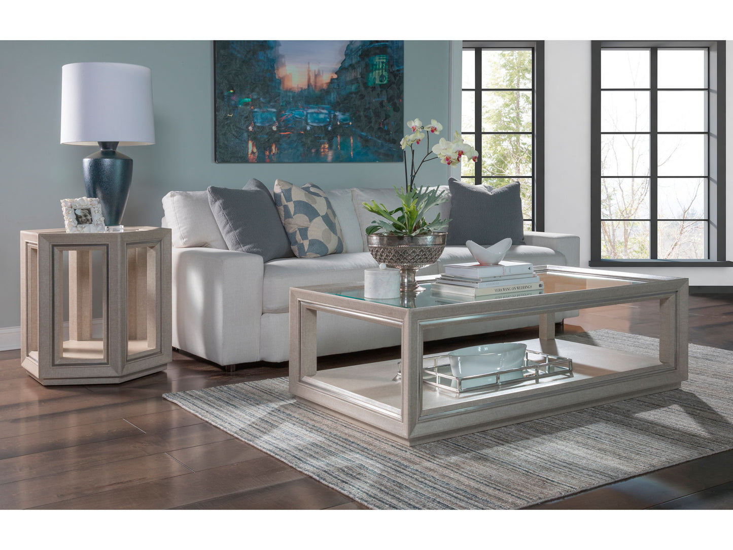 Signature Designs - Zeitgeist Linen Hexagonal End Table