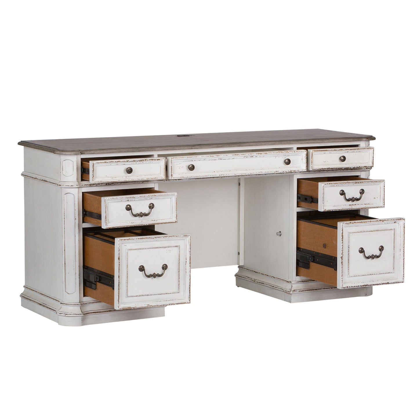 Magnolia Manor - Jr Executive Credenza Base - Antique White