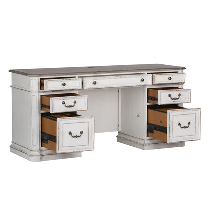 Magnolia Manor - Jr Executive Credenza Base - Antique White