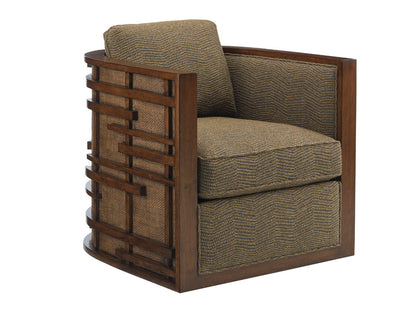 Island Fusion - Semerang Swivel Chair - Dark Brown / Light Brown