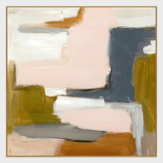 Burrow - 60" x 60" Painting Art by Buddy Whitlock - Pink / Dark Gray