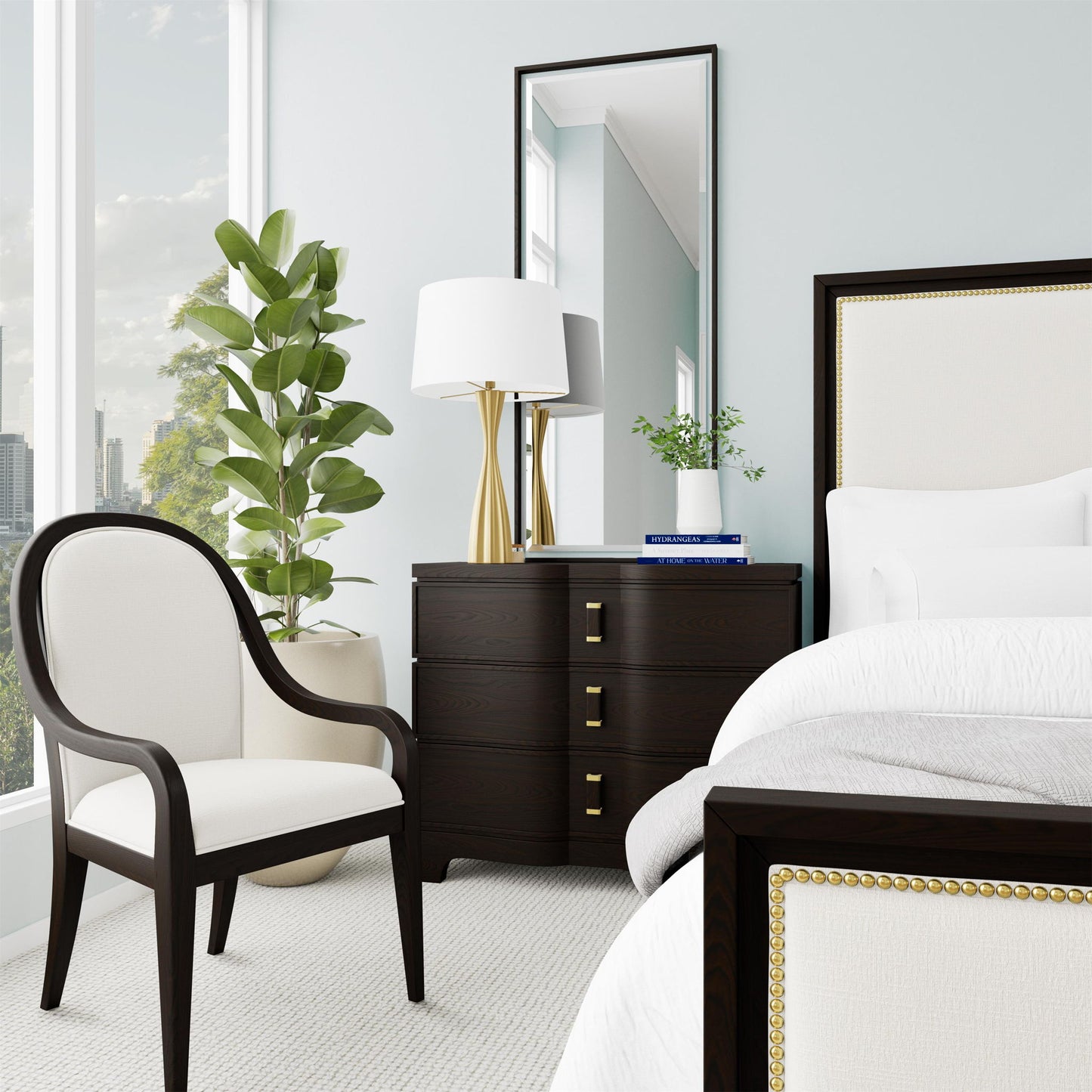 Lydia - Queen Upholstered Headboard - White