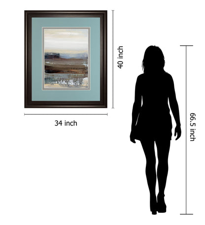 Hint Of By Aerial Snow - Framed Print Wall Art - Light Blue