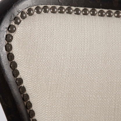 Sandy - Wing Back Armchair - Beige & Dark Brown