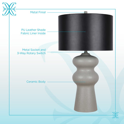 "Echo Essence" Ceramic Table Lamp - Textured Gray
