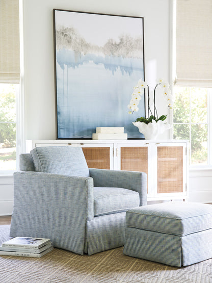 Barclay Butera Upholstery - Beach Club Chair - Light Blue / White