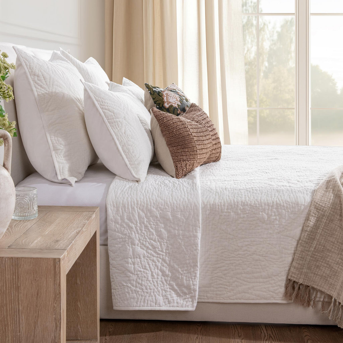 Berkshire - 3 Piece Queen Quilt Set - Linen Cloud