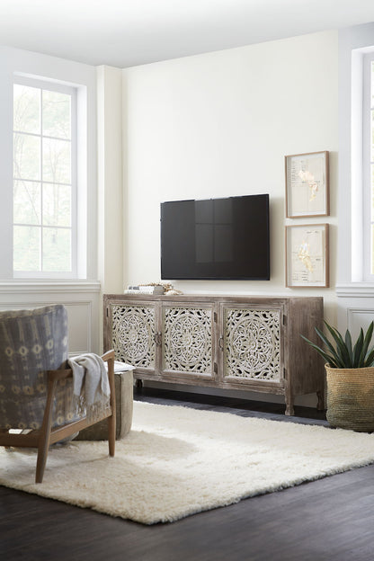 Commerce And Market - 80" Entertainment Console - Light Brown
