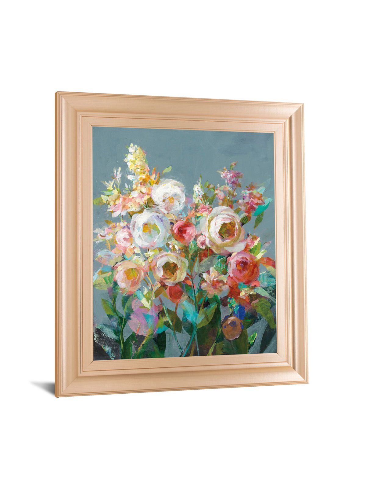 Joy Of The Garden I By Danhui Nai - Framed Print Wall Art - Light Blue