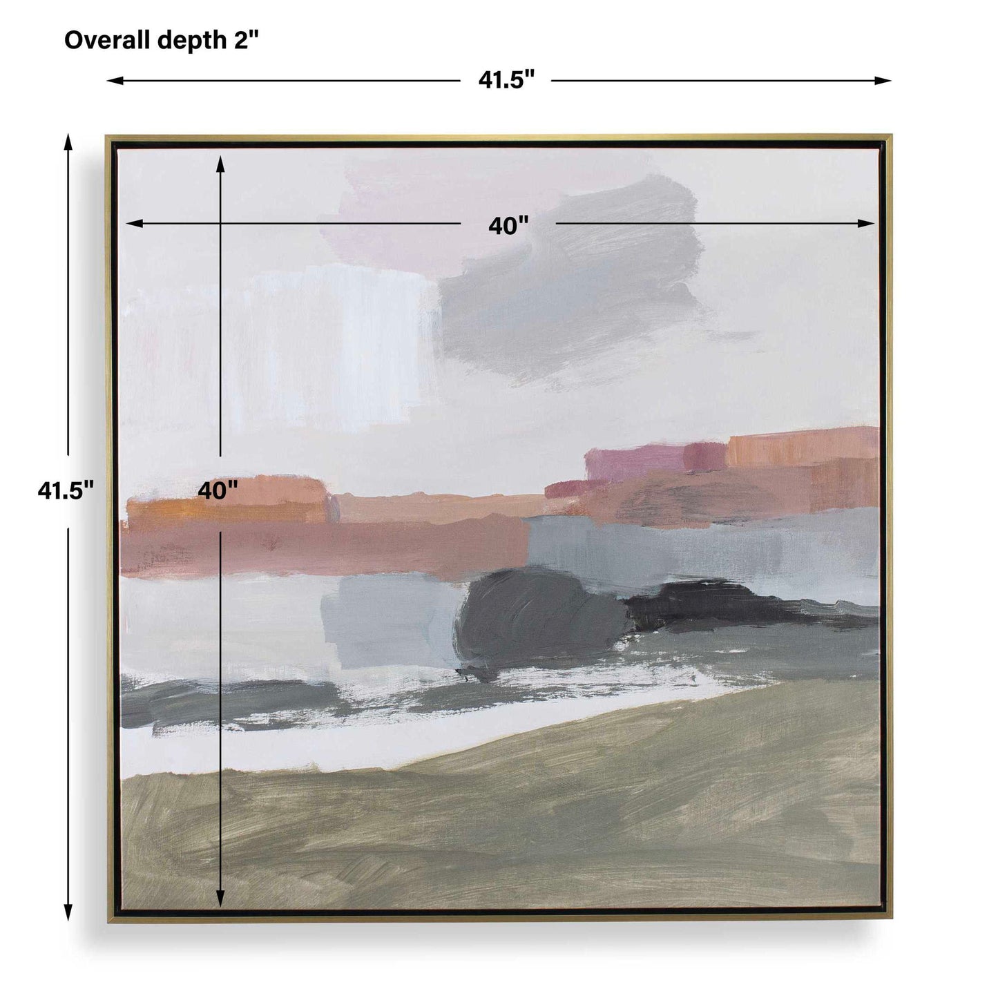 Westward - Framed Landscape Art - Black / Gold / Gray / Green / Orange / Purple / Red / White