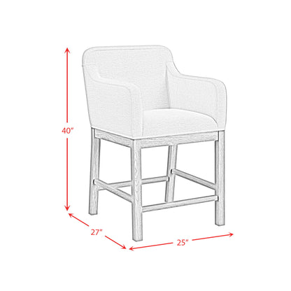 Glinda - Upholstered Fabric Counter Chair (Set of 2) - Brown / Light Gray