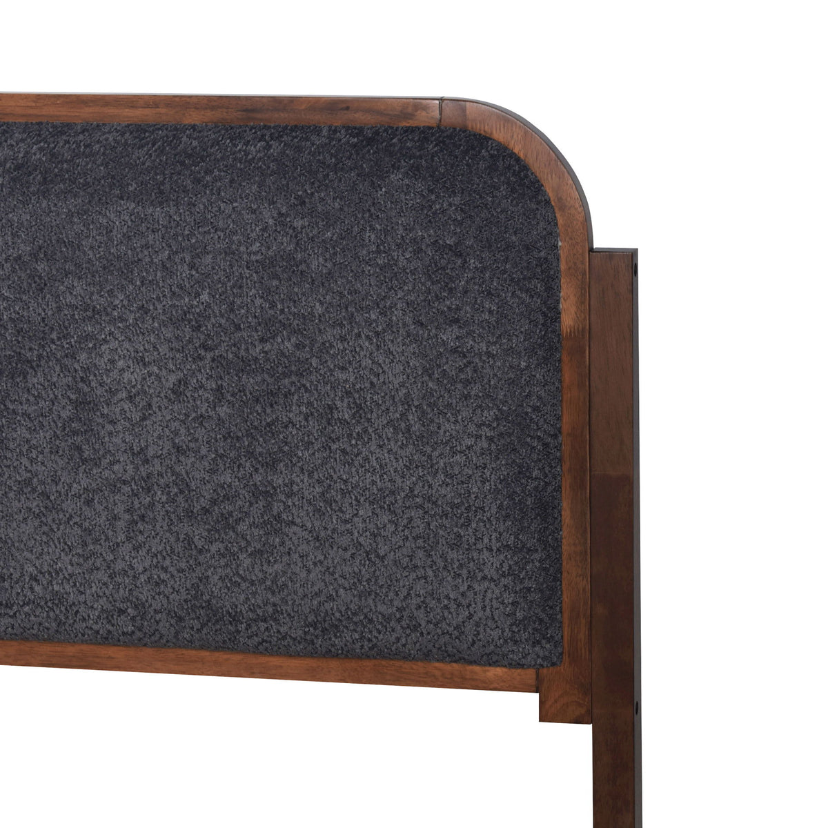 Hawthorne - 5/0 Queen Upholstered Platform Headboard - Walnut / Charcoal