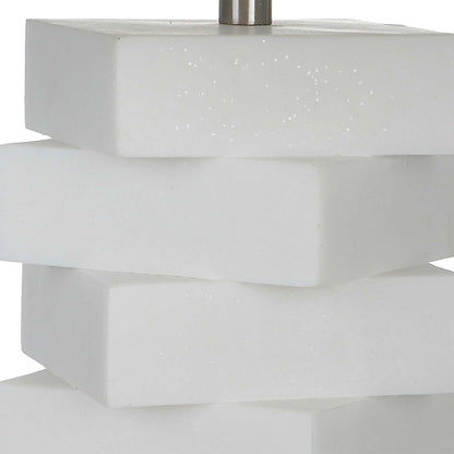Ascent - White Geometric Table Lamp