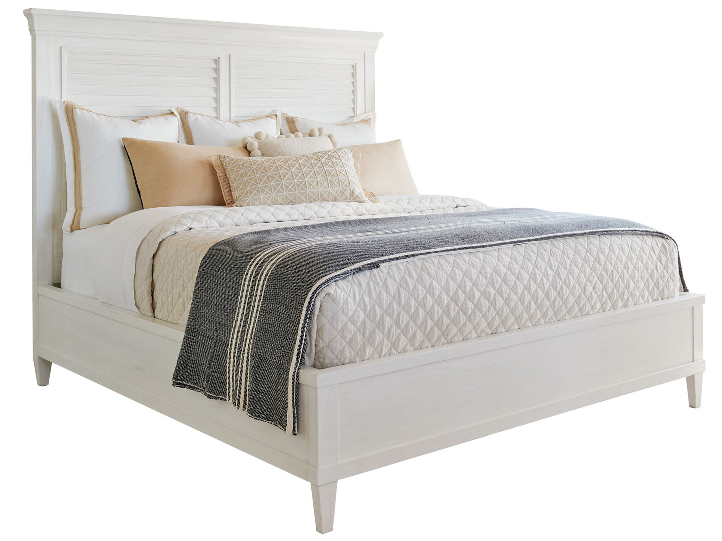 Ocean Breeze - Royal Palm Louvered Headboard 5/0 Queen - White