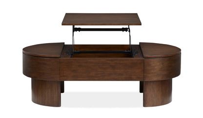 Holloway - Oval Lift Top Cocktail Table - Toasted Almond