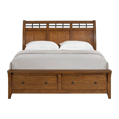 Gage - King Storage Footboard With 13 Slats - Chestnut
