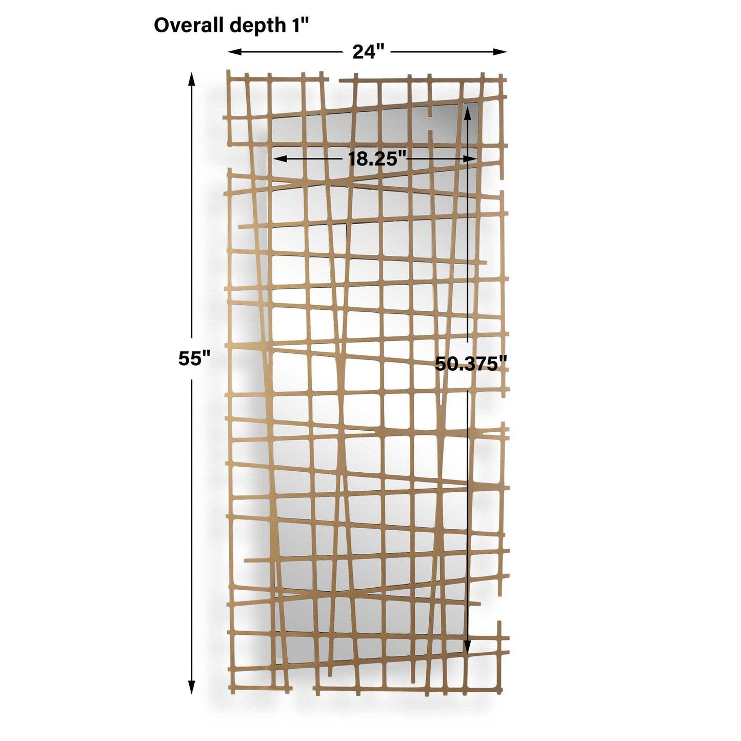 Golden Intersection - Mirrored Wall Decor - Brass