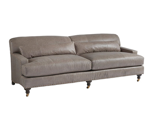 Barclay Butera Upholstery - Oxford Leather Sofa - Dark Brown
