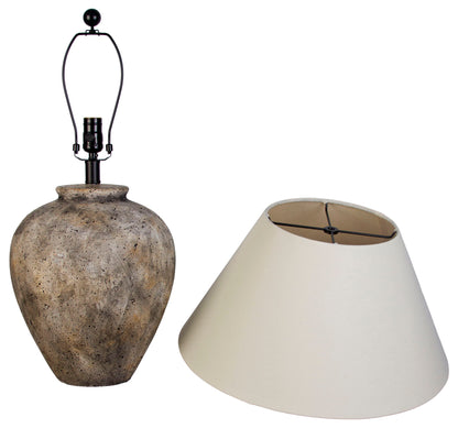 Earthen Stillness - 26 X 19 - Ceramic Table Lamp (Set of 2) - Weathered Stone