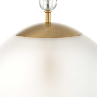 Ripple - 1 Light Frost Glass Pendant - Gold