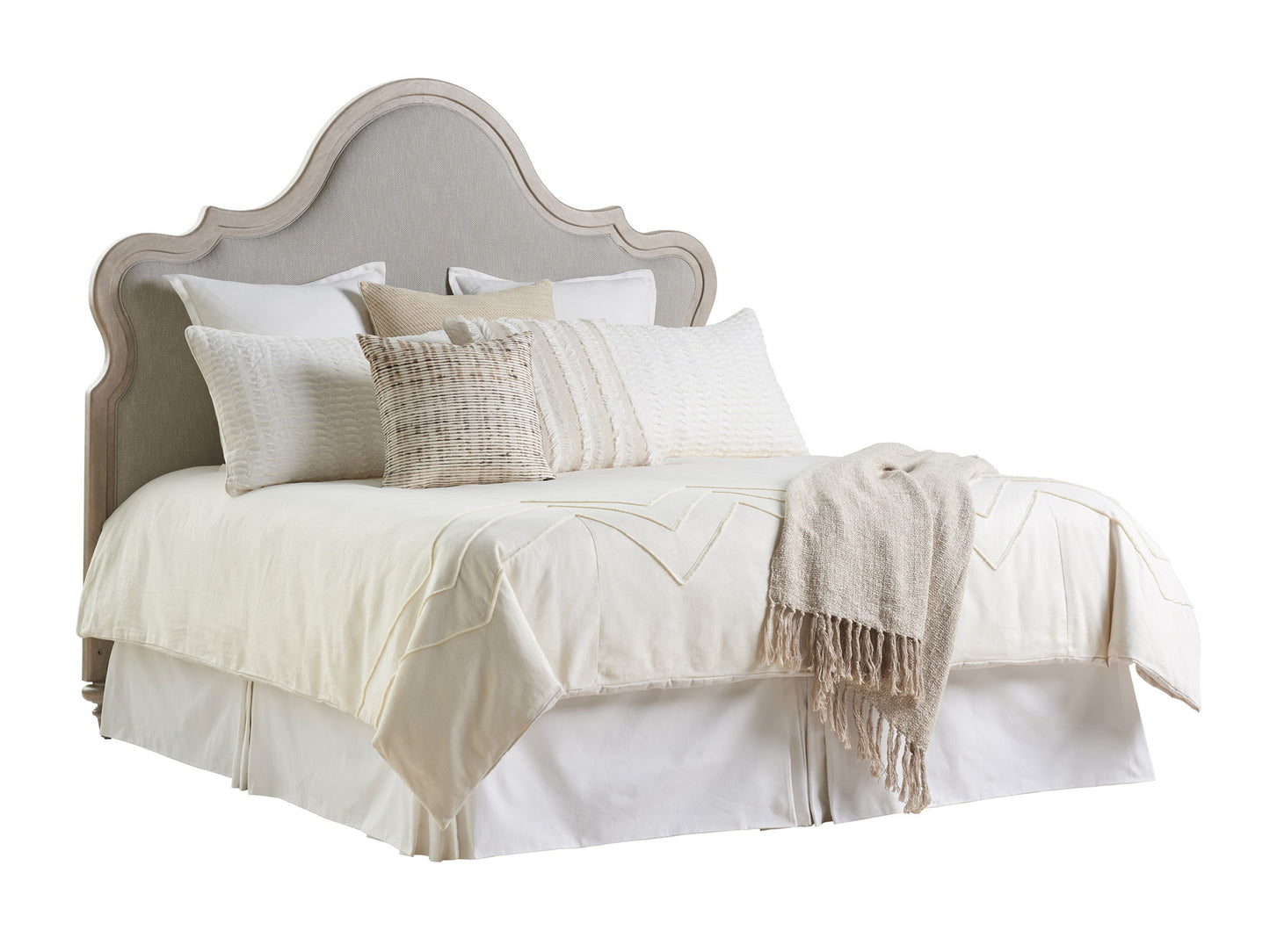 Malibu - Zuma Custom Upholstered Headboard 5/0 Queen - Light Brown / Gray
