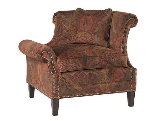 Lexington Upholstery - Braddock Right Arm Facing Chair - Dark Red