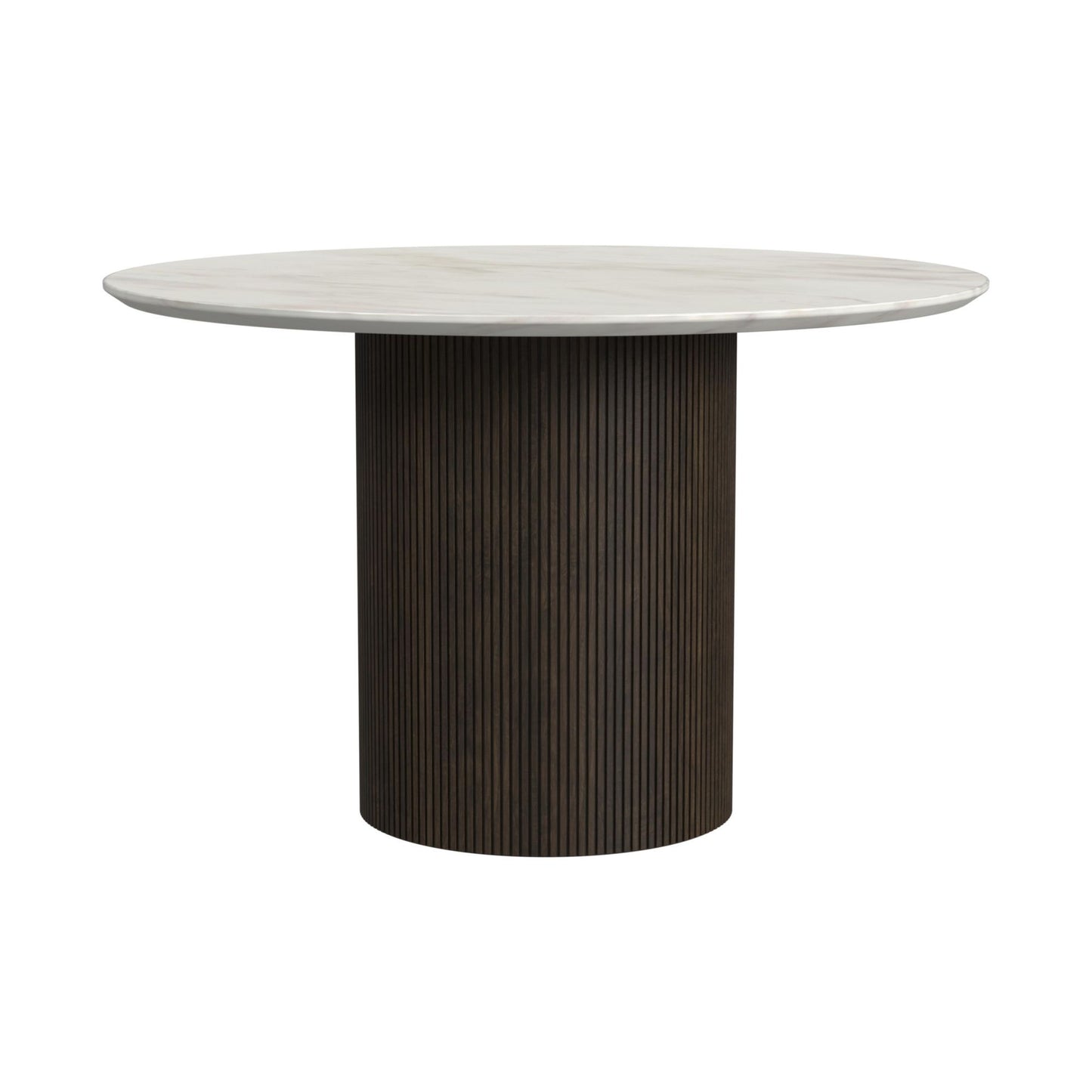 Sylvie - Round Dining Table Top Faux Marble - White