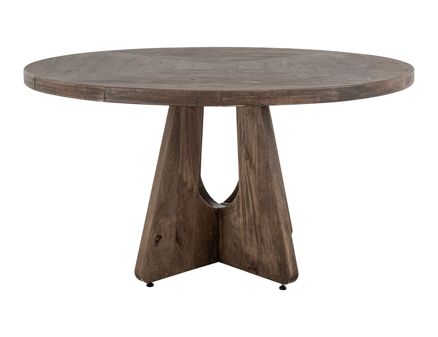 Natural Teca - 55" Round Table Top - Quartersawn Oak / Marooned Brown