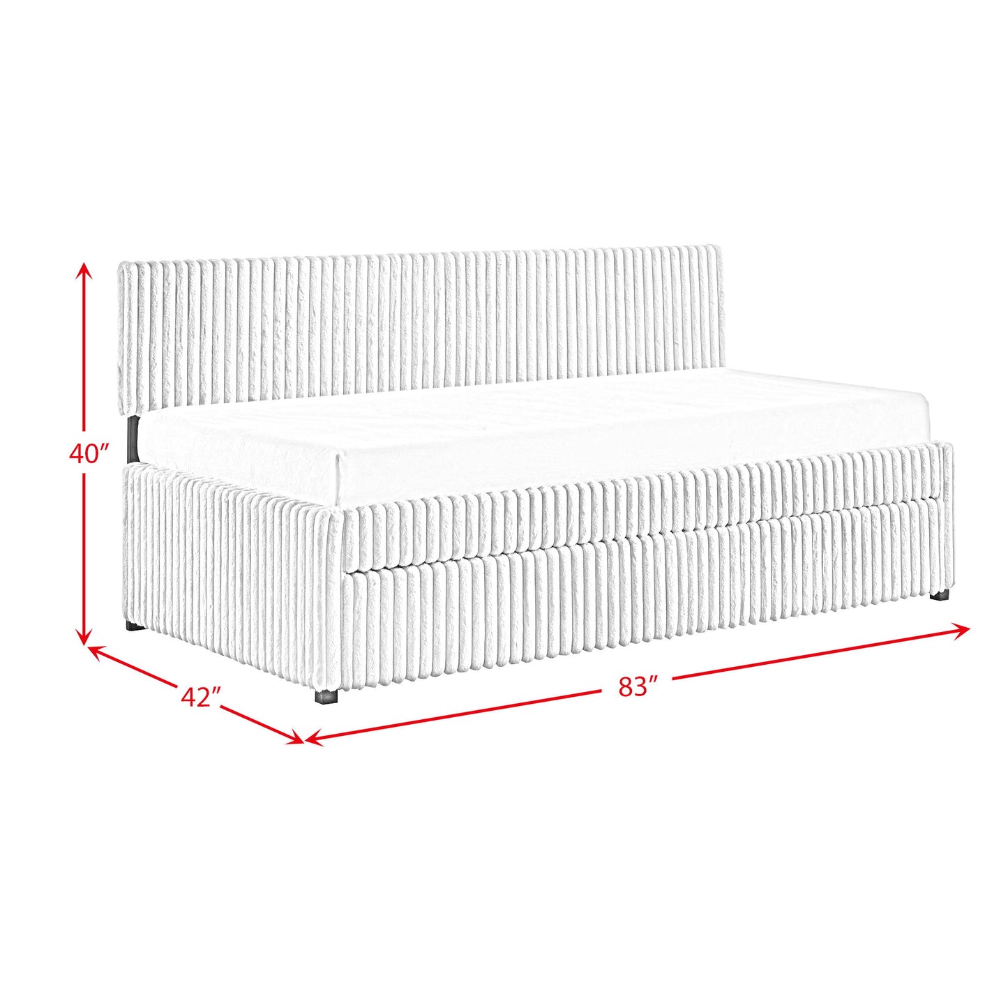 Arden - Twin Daybed With Trundle - Corduroy Beige