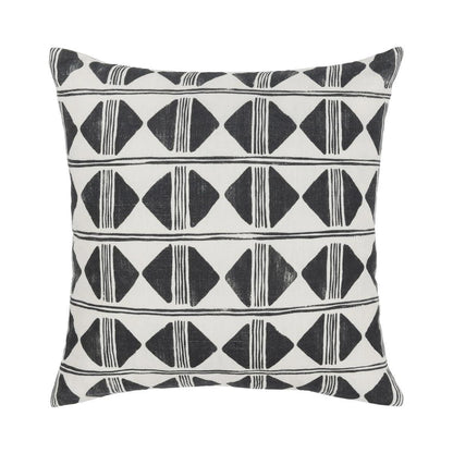 Nubia - 18" Round Pillow - Black / White