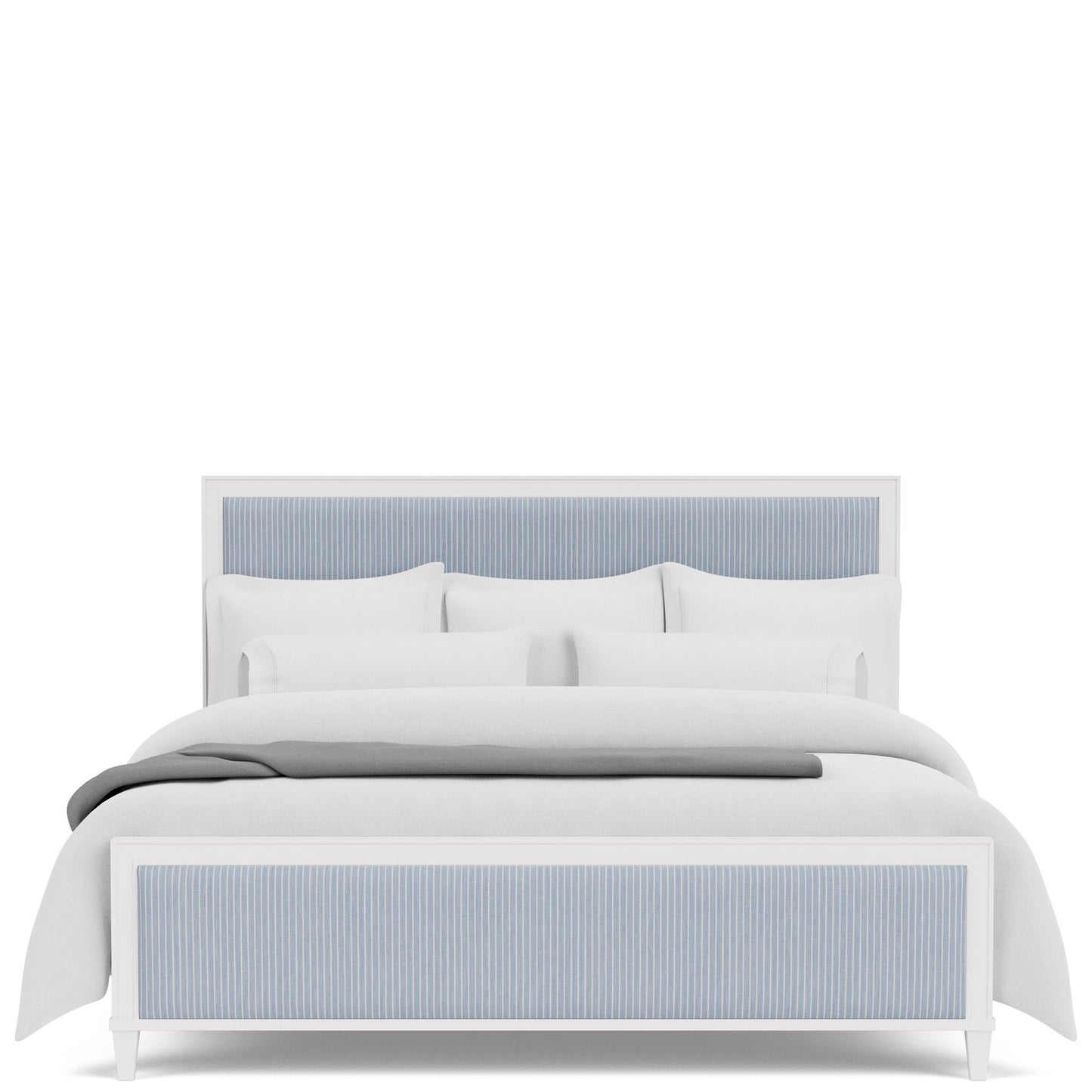 Rosalie - Queen Upholstered Footboard - Blue / White