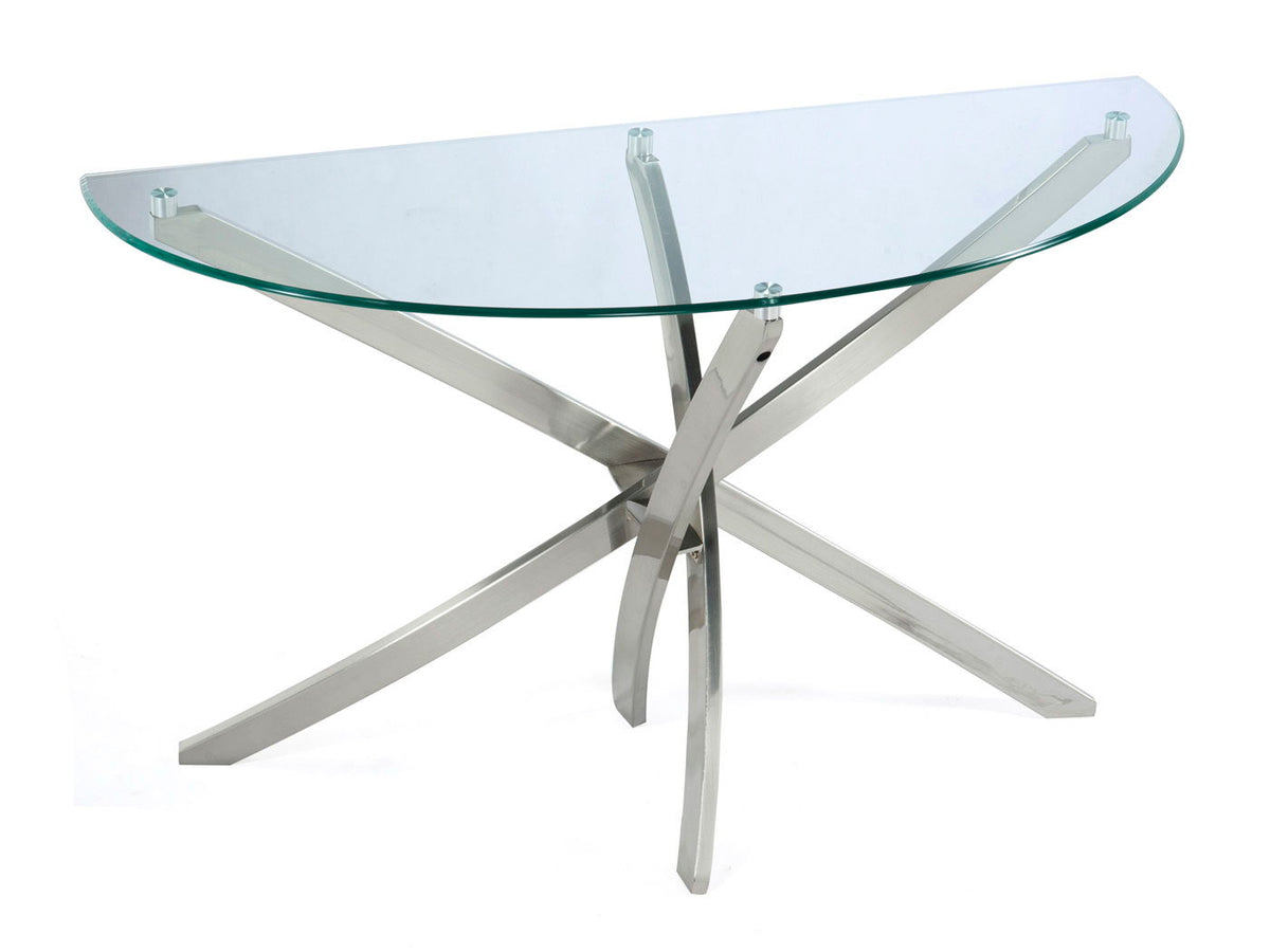 Zila - Demilune Sofa Table Base - Brushed Nickel