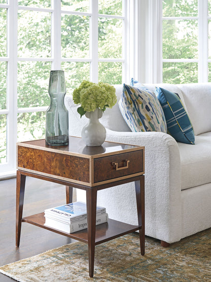 Rendezvous - Shelton Box On Stand End Table - Dark Brown