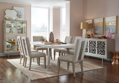 Lenox - Rectangular Dining Table - Warm Silver